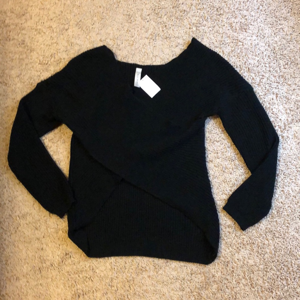 Cross front sweater